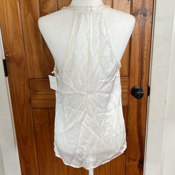 A.L.C. White Racerback Tank Blouse NWT Size 6 Cutout V neck - Picture 3 of 10